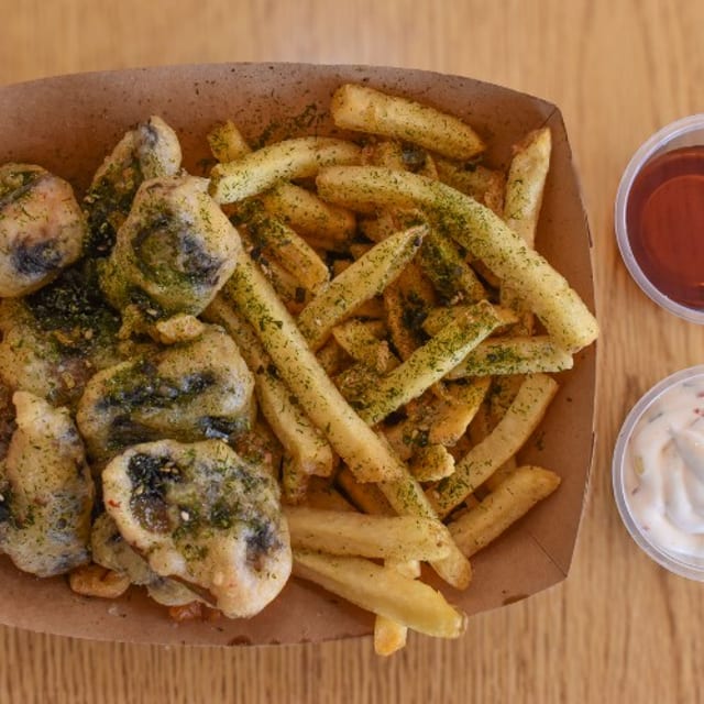 Vegan Portobello Mushroom Fish & Chips.